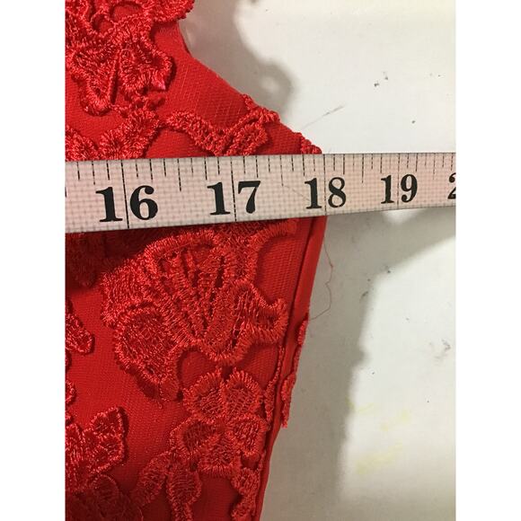 MOTHER OF THE BRIDE SZ 10 L Red Embroidered Draped Lace Up Maxi Dress NEW B160 - Picture 5 of 8